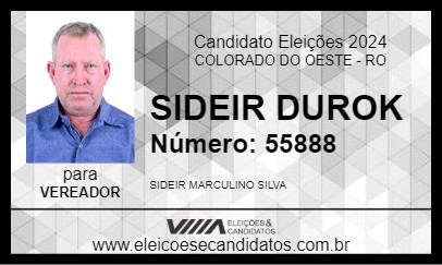 Candidato SIDEIR DUROK 2024 - COLORADO DO OESTE - Eleições