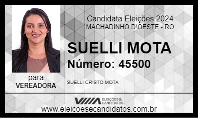 Candidato SUELLI MOTA 2024 - MACHADINHO D\OESTE - Eleições