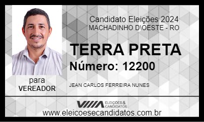 Candidato TERRA PRETA 2024 - MACHADINHO D\OESTE - Eleições