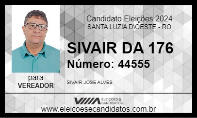 Candidato SIVAIR DA 176 2024 - SANTA LUZIA D\OESTE - Eleições