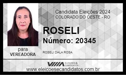 Candidato ROSELI 2024 - COLORADO DO OESTE - Eleições