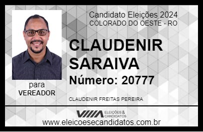 Candidato CLAUDENIR SARAIVA 2024 - COLORADO DO OESTE - Eleições