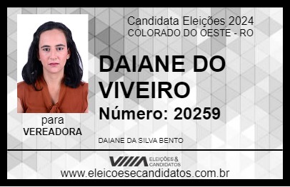 Candidato DAIANE DO VIVEIRO 2024 - COLORADO DO OESTE - Eleições