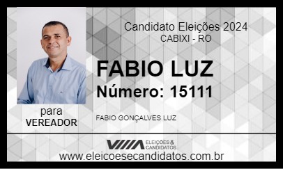 Candidato FABIO LUZ 2024 - CABIXI - Eleições