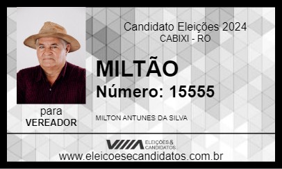 Candidato MILTÃO 2024 - CABIXI - Eleições