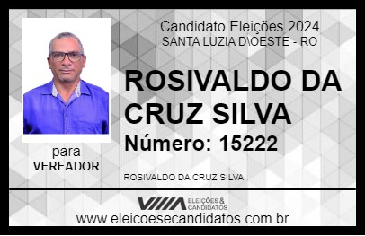 Candidato ROSIVALDO DA CASSOL 2024 - SANTA LUZIA D\OESTE - Eleições