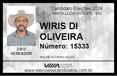 Candidato WIRIS DI OLIVEIRA 2024 - SANTA LUZIA D\OESTE - Eleições