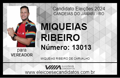 Candidato MIQUEIAS RIBEIRO  2024 - CANDEIAS DO JAMARI - Eleições