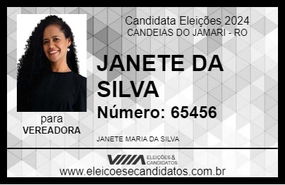 Candidato JANETE DA SILVA 2024 - CANDEIAS DO JAMARI - Eleições