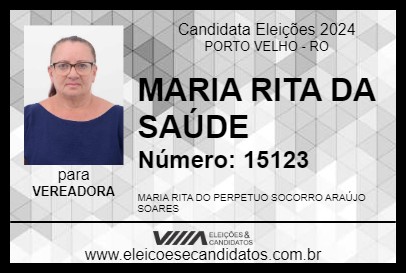 Candidato MARIA RITA DA SAÚDE 2024 - PORTO VELHO - Eleições