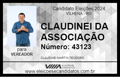 Candidato CLAUDINEI DA ASSOCIAÇÃO 2024 - VILHENA - Eleições