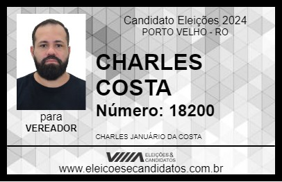 Candidato CHARLES COSTA 2024 - PORTO VELHO - Eleições