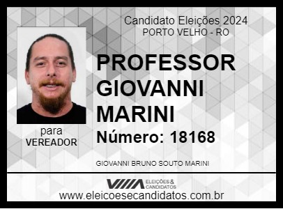 Candidato PROFESSOR GIOVANNI MARINI 2024 - PORTO VELHO - Eleições