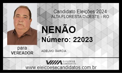 Candidato NENÃO 2024 - ALTA FLORESTA D\OESTE - Eleições