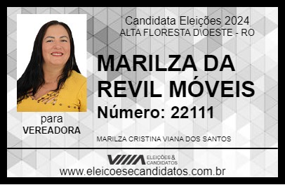 Candidato MARILZA DA REVIL MÓVEIS 2024 - ALTA FLORESTA D\OESTE - Eleições