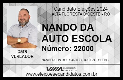 Candidato NANDO DA AUTO ESCOLA 2024 - ALTA FLORESTA D\OESTE - Eleições