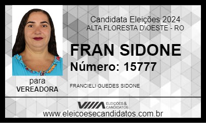 Candidato FRAN SIDONI 2024 - ALTA FLORESTA D\OESTE - Eleições