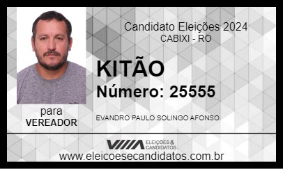 Candidato KITÃO 2024 - CABIXI - Eleições