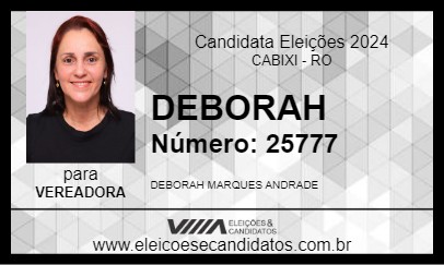 Candidato DEBORAH 2024 - CABIXI - Eleições