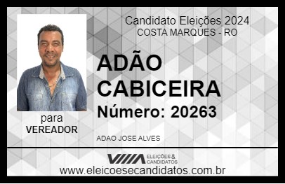 Candidato ADÃO CABICEIRA 2024 - COSTA MARQUES - Eleições