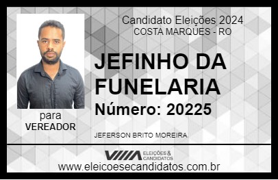 Candidato JEFINHO DA FUNELARIA 2024 - COSTA MARQUES - Eleições