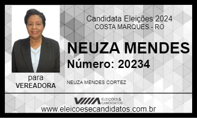 Candidato NEUZA MENDES 2024 - COSTA MARQUES - Eleições