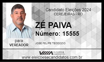 Candidato ZÉ PAIVA 2024 - CEREJEIRAS - Eleições