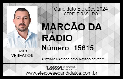 Candidato MARCÃO DA RÁDIO 2024 - CEREJEIRAS - Eleições