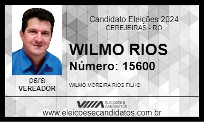 Candidato WILMO RIOS 2024 - CEREJEIRAS - Eleições