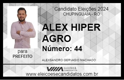 Candidato ALEX HIPER AGRO 2024 - CHUPINGUAIA - Eleições