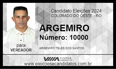 Candidato ARGEMIRO 2024 - COLORADO DO OESTE - Eleições