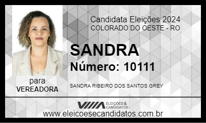 Candidato SANDRA  2024 - COLORADO DO OESTE - Eleições