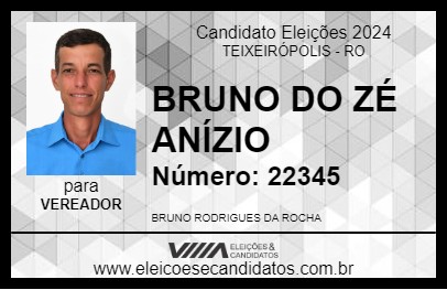 Candidato BRUNO DO ZÉ ANÍZIO 2024 - TEIXEIRÓPOLIS - Eleições