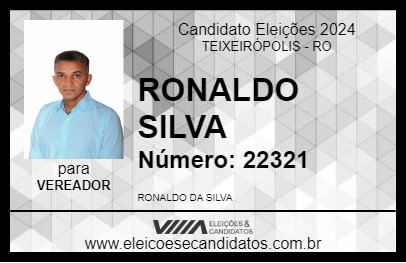 Candidato RONALDO SILVA 2024 - TEIXEIRÓPOLIS - Eleições