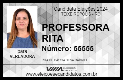 Candidato PROFESSORA RITA 2024 - TEIXEIRÓPOLIS - Eleições