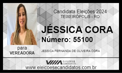 Candidato JÉSSICA CORA 2024 - TEIXEIRÓPOLIS - Eleições