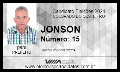 Candidato JONSON 2024 - COLORADO DO OESTE - Eleições