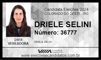 Candidato DRIELE SELINI 2024 - COLORADO DO OESTE - Eleições