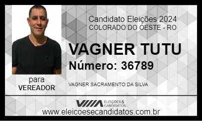 Candidato VAGNER TUTU 2024 - COLORADO DO OESTE - Eleições