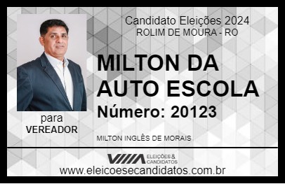 Candidato MILTON DA AUTO ESCOLA 2024 - ROLIM DE MOURA - Eleições