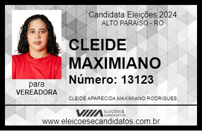 Candidato CLEIDE MAXIMIANO 2024 - ALTO PARAÍSO - Eleições