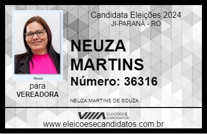 Candidato NEUZA MARTINS 2024 - JI-PARANÁ - Eleições