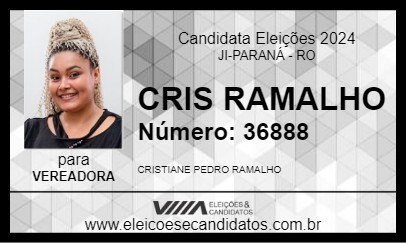 Candidato CRIS RAMALHO 2024 - JI-PARANÁ - Eleições