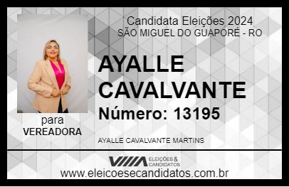 Candidato AYALLE CAVALCANTE 2024 - SÃO MIGUEL DO GUAPORÉ - Eleições