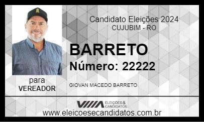 Candidato BARRETO 2024 - CUJUBIM - Eleições