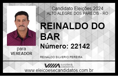 Candidato REINALDO DO BAR 2024 - ALTO ALEGRE DOS PARECIS - Eleições