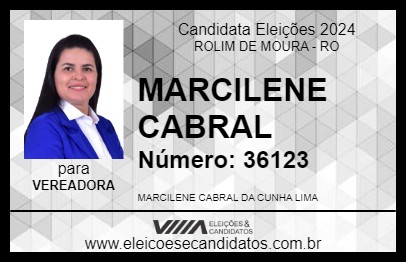 Candidato MARCILENE  CABRAL 2024 - ROLIM DE MOURA - Eleições