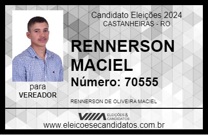 Candidato RENNERSON MACIEL 2024 - CASTANHEIRAS - Eleições