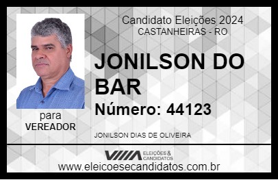 Candidato JONILSON DO BAR 2024 - CASTANHEIRAS - Eleições