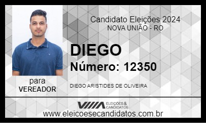 Candidato DIEGO 2024 - NOVA UNIÃO - Eleições